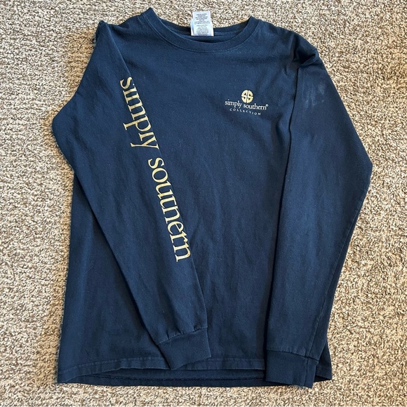 Simply Southern Small Navy blue Nana Bear long sleeve shirt, 100% cotton - Picture 2 of 6